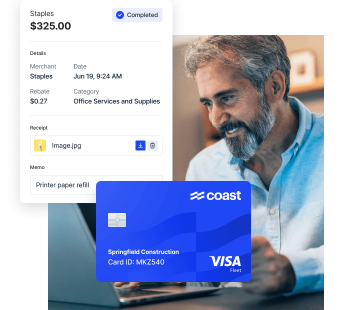 Coast card and expense management visual